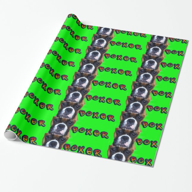 Boxer dog  gift wrapping paper (Unrolled)