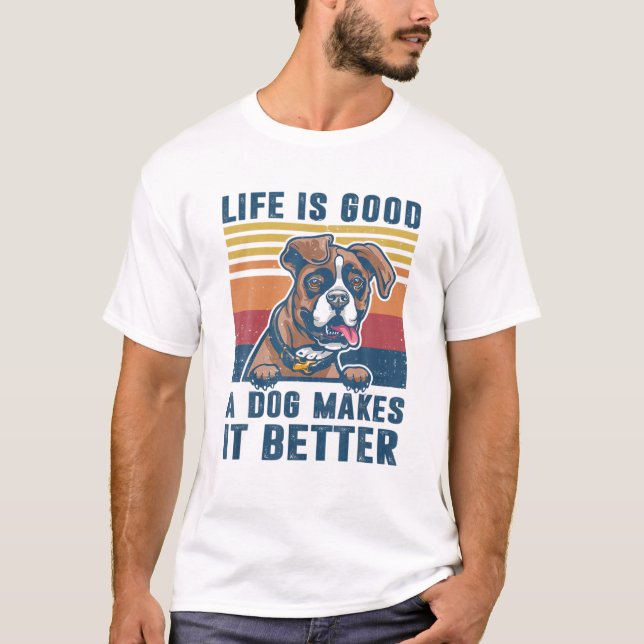Boxer Dog Gifts Funny Boxer Dog Dad Mum Men Women T-Shirt (Front)