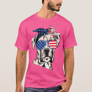 Boxer Dog Glasses Usa Flag Paw Women Boxer Puppy T-Shirt