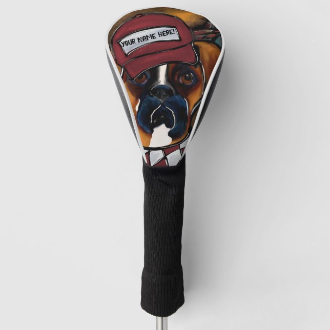 Boxer Dog Golf Head Cover (Front)