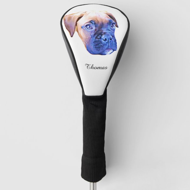 Boxer dog golf head cover (Front)