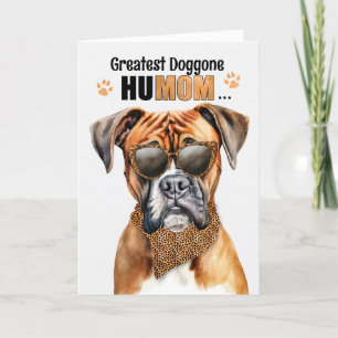 Boxer Dog Greatest HuMOM Mother's Day Holiday Card