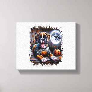 Boxer Dog Halloween Canvas Print