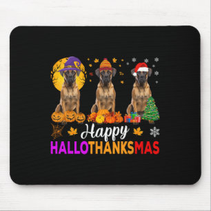 Boxer Dog Halloween Christmas Hallothanksmas  Mouse Mat