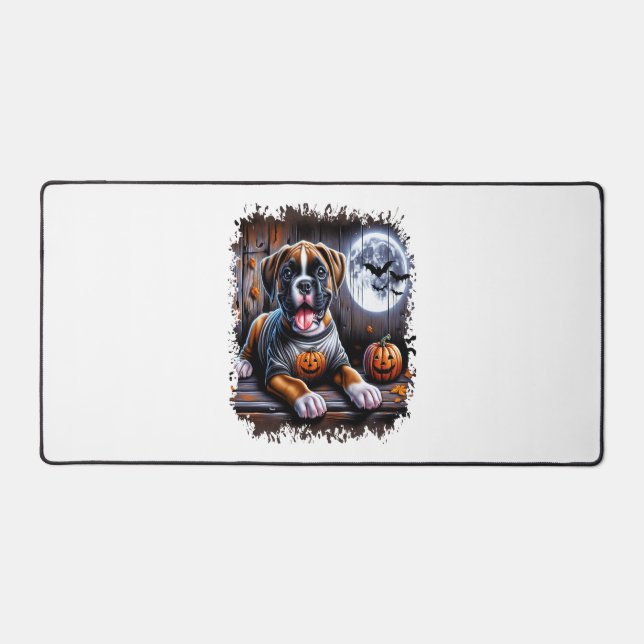 Boxer Dog Halloween Desk Mat (Front)