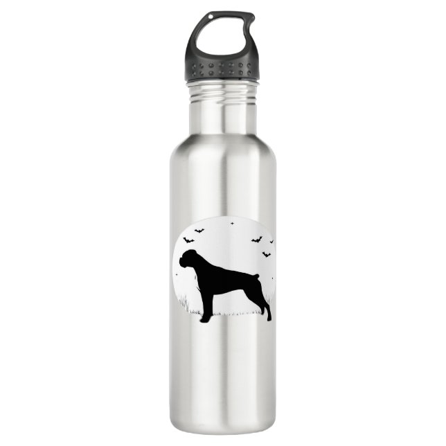 Boxer Dog � Halloween Moon Silhouette Classic T-Sh 710 Ml Water Bottle (Front)