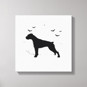 Boxer Dog � Halloween Moon Silhouette Classic T-Sh Canvas Print