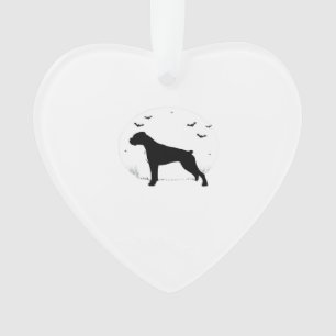 Boxer Dog � Halloween Moon Silhouette Classic T-Sh Ornament