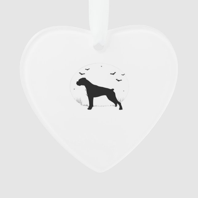 Boxer Dog � Halloween Moon Silhouette Classic T-Sh Ornament (Front)