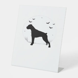 Boxer Dog � Halloween Moon Silhouette Classic T-Sh Pedestal Sign