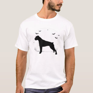 Boxer Dog � Halloween Moon Silhouette Classic T-Sh T-Shirt