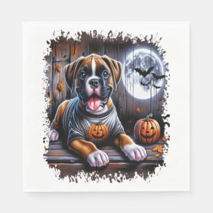 Boxer Dog Halloween Napkin
