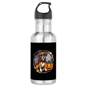 Boxer Dog Halloween Pumpkin Sublimation 532 Ml Water Bottle