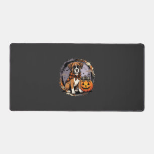 Boxer Dog Halloween Pumpkin Sublimation Desk Mat