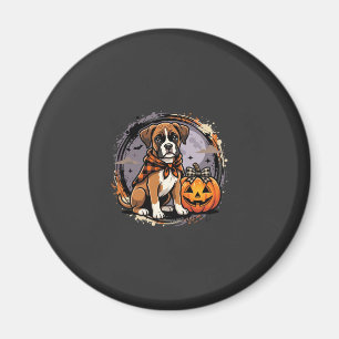 Boxer Dog Halloween Pumpkin Sublimation Magnet