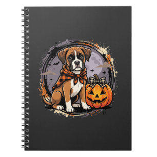 Boxer Dog Halloween Pumpkin Sublimation Notebook