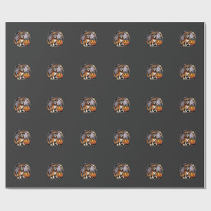 Boxer Dog Halloween Pumpkin Sublimation Wrapping Paper