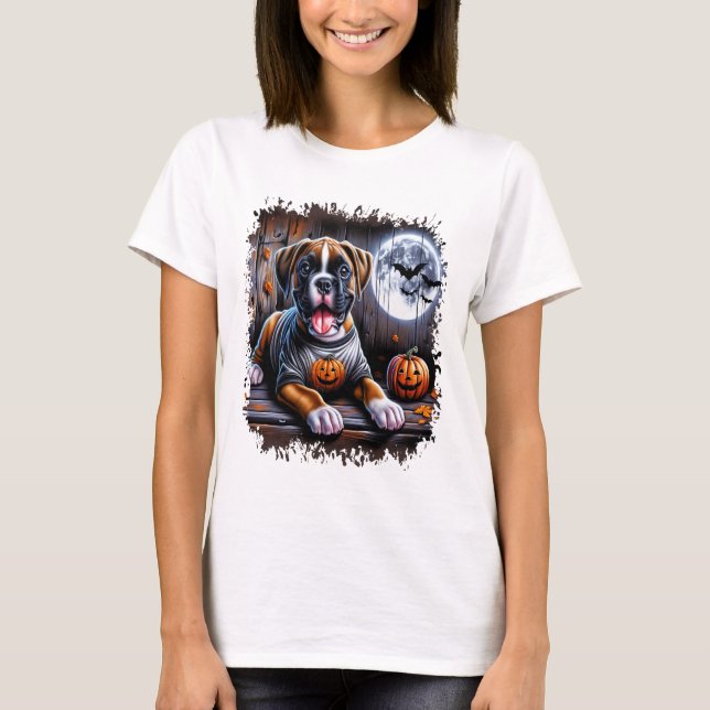 Boxer Dog Halloween T-Shirt (Front)