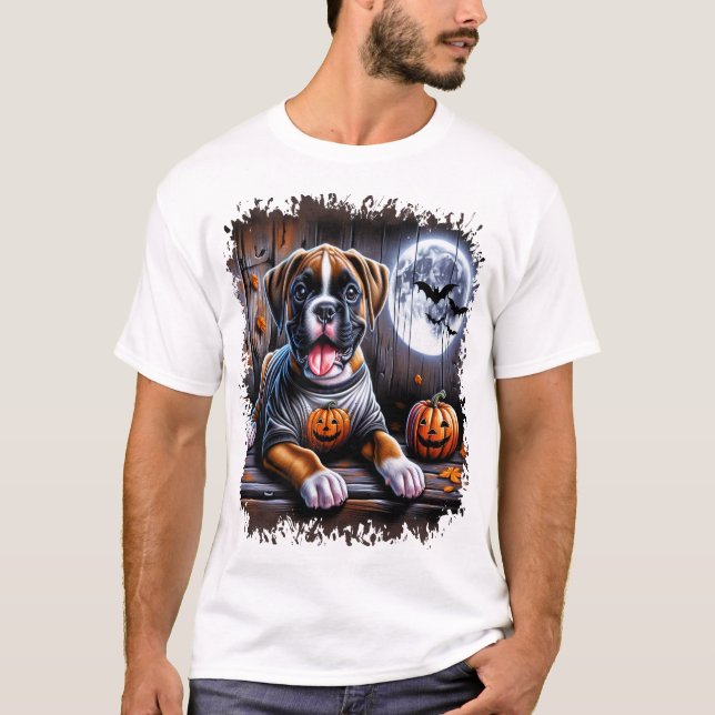 Boxer Dog Halloween T-Shirt (Front)