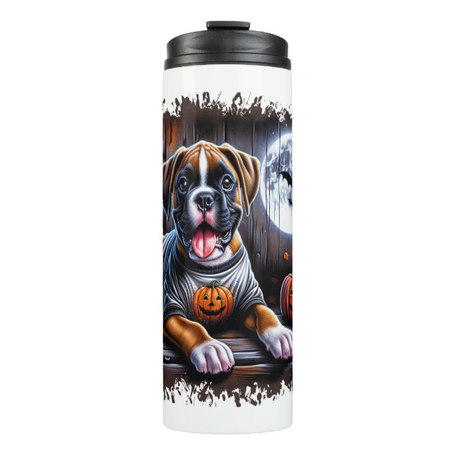 Boxer Dog Halloween Thermal Tumbler (Front)
