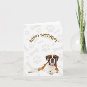 Boxer Dog Happy Birthday Card