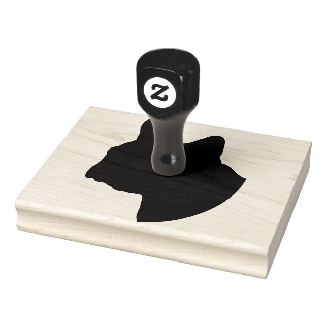 Boxer Dog Head Silhouette, 4" x 5" Rubber Stamp (Stamp)