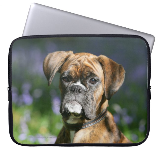 Boxer Dog Headshot Laptop Sleeve (Front)