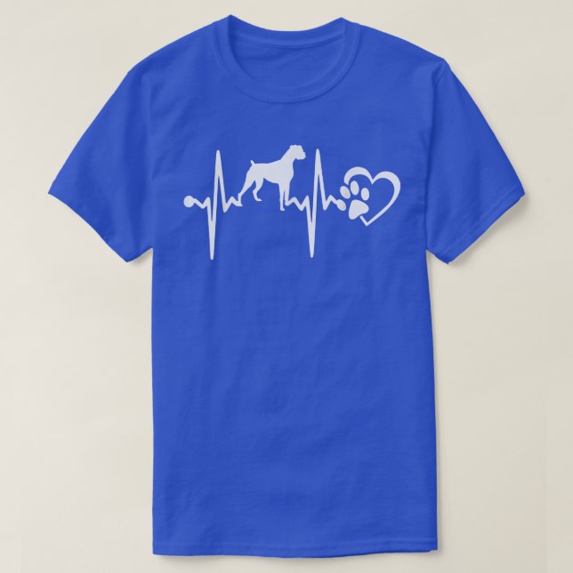 BOXER DOG HEARTBEAT  T-Shirt (Design Front)