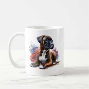 Boxer Dog in Bloom Boxer & Blossoms Coffee Mug