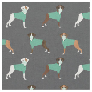Boxer Dog in scrubs charcoal grey Fabric