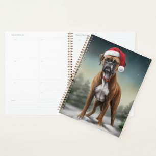 Boxer Dog in Snow Christmas  Planner
