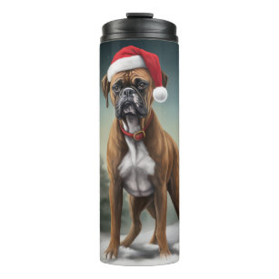 Boxer Dog in Snow Christmas  Thermal Tumbler