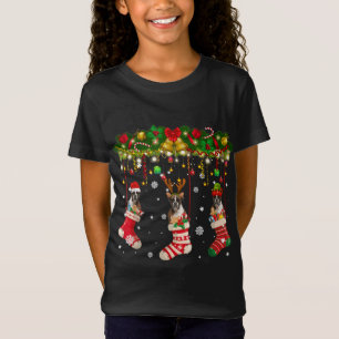 Boxer Dog In Sock Xmas Reindeer Santa ELF Dog Paja T-Shirt