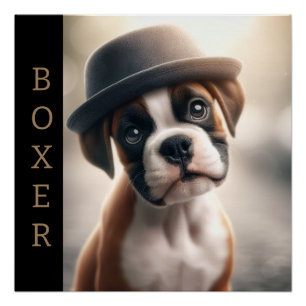 Boxer Dog in Style Poster