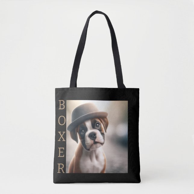 Boxer Dog in Style Tote Bag (Front)