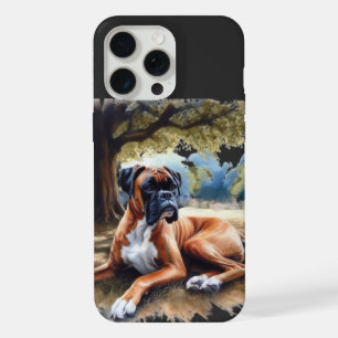 Boxer dog in the Shade Watercolor Art iPhone 15 Pro Max Case