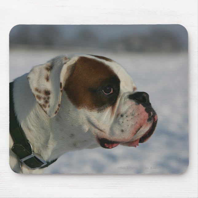 Boxer Dog in the Snow Mouse Mat (Front)