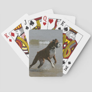 Boxer Dog in Water Playing Cards