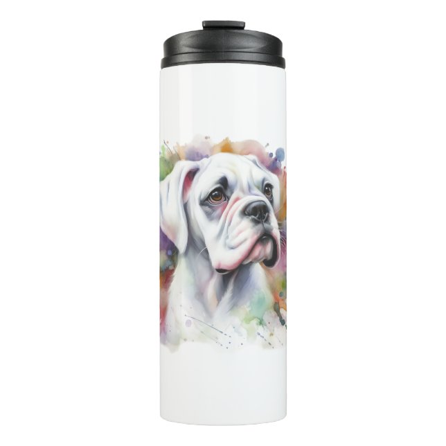 🐾Boxer Dog Joy 🐾Ink-Spattered Whimsical Boxer ❤ Thermal Tumbler (Front)
