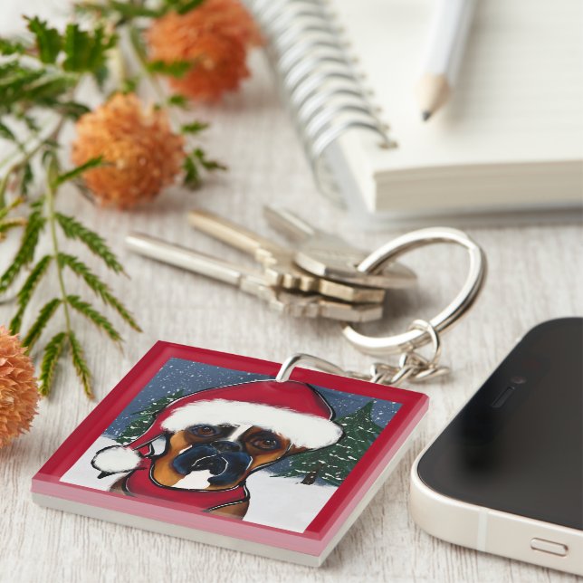 Boxer Dog Key Ring (Front Right)
