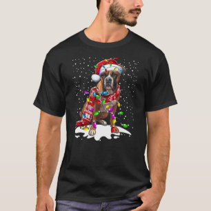 Boxer Dog Lighting Xmas Boxer Christmas T-Shirt