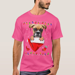 Boxer Dog Love Led Christmas Ligh Boxer Dog Christ T-Shirt