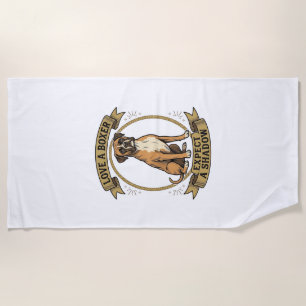 Boxer Dog Lover Shirt Vintage Engraving Funny Pet Beach Towel