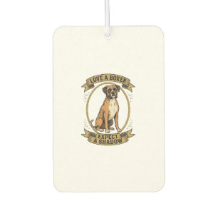 Boxer Dog Lover Shirt Vintage Engraving Funny Pet Car Air Freshener