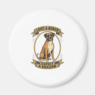 Boxer Dog Lover Shirt Vintage Engraving Funny Pet Magnet