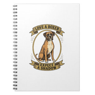 Boxer Dog Lover Shirt Vintage Engraving Funny Pet Notebook