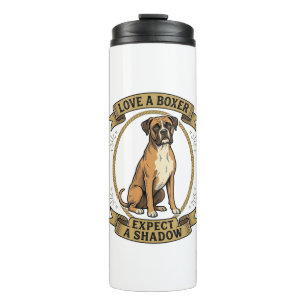 Boxer Dog Lover Shirt Vintage Engraving Funny Pet Thermal Tumbler