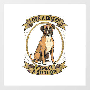 Boxer Dog Lover Shirt Vintage Engraving Funny Pet Window Cling