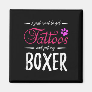 Boxer Dog Lover Tattoo Shirt Funny Dog Mum Gift Id Magnet