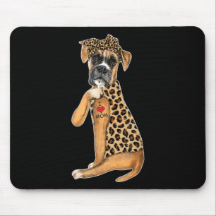 Boxer Dog Lover Tee I Love Mum Tattoo Leopard Moth Mouse Mat